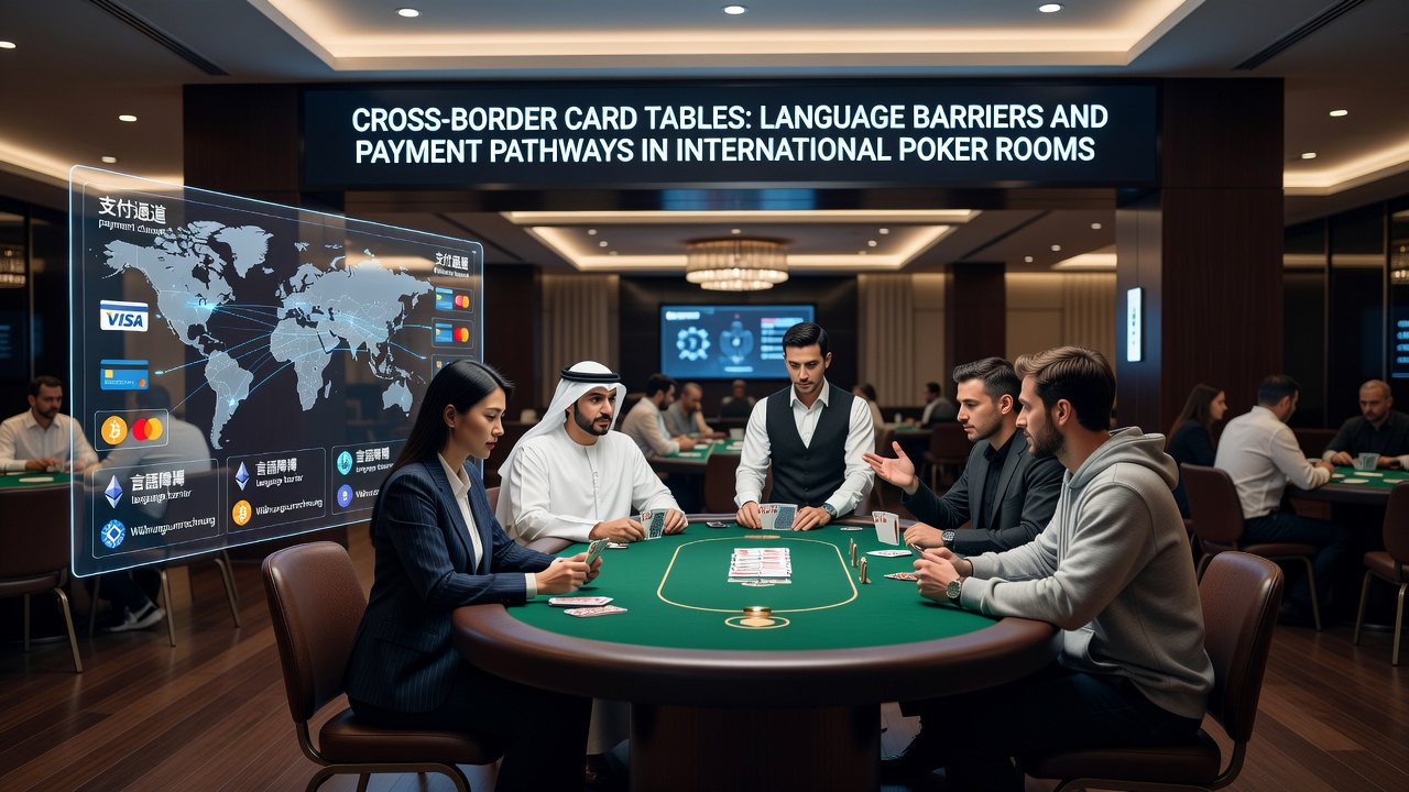 Secure payment terminal at an international poker room showing multiple currency options