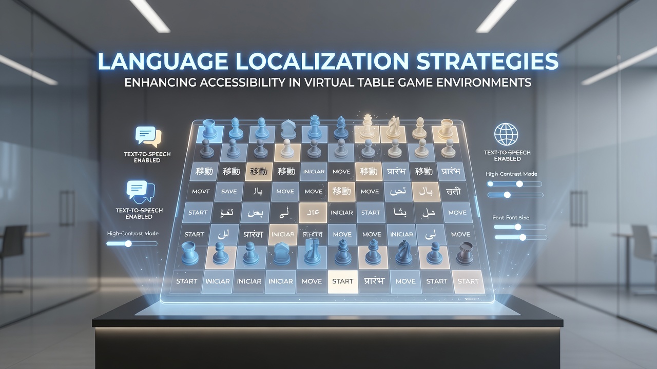 Virtual table game interface showing multiple language options for players worldwide